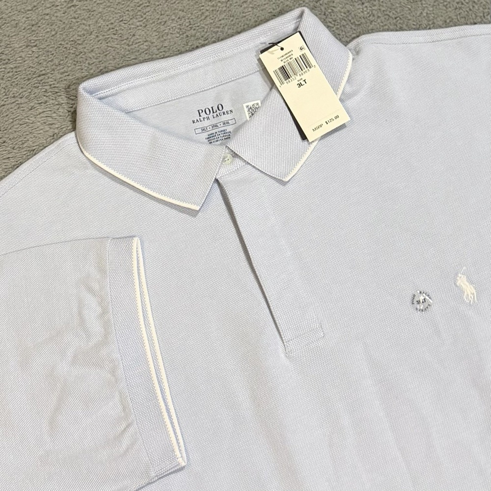 Polo Ralph Lauren Men's 3XLT Stretch Mesh Oxford Piqué Polo Shirt Classic Blue